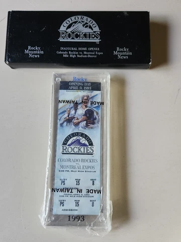 COLORADO ROCKIES INAUGURAL HOME OPENER TICKETS ROCKY MOUNTAIN NEWS VS. EXPOS Cover