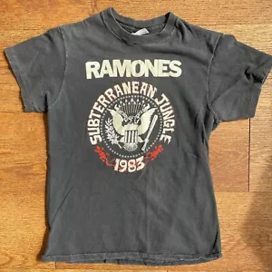 Vintage 1980s Ramones Subterranean Jungle Punk Music Band T-Shirt - Picture 1 of 7