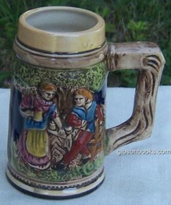 Ceramic Beer Stein Couple Drinking German Town Vintage Napcoware Decorative - Picture 1 of 4