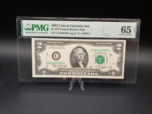 1976 $2 FR Note FR# 1935-C From 1993 Coin & Currency Set - PMG 65 EPQ GEM UNC - Picture 1 of 4