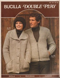 Bucilla Double Play - KNIT & CROCHET PATTERN - Bear Brand Fleisher - Picture 1 of 5