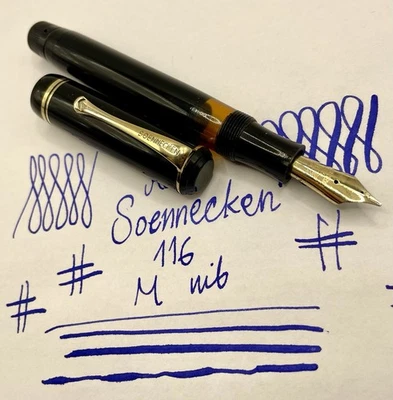 Как новый 1930 SOENNECKEN 116 военного времени перьевая ручка целлулоид восстановлен-M Nib-Montblanc - Изображение 1 из 4