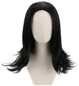 Peluca de cosplay larga negra PARTY ZONE para hombre sintética cabeza completa recta anime127 - Imagen 1 de 5