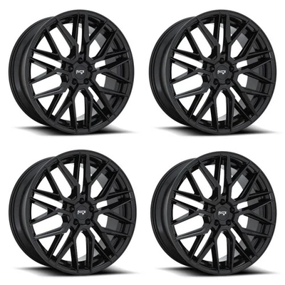 Set 4 Niche M224 Gamma 19x8.5 5x4.5 Gloss Black Wheels 19" 35mm Rims Foto 1 de 4