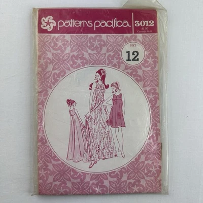 VINTAGE PATTERNS PACIFICA 3012 HAWAIIAN DRESS SIZE 12 UNCUT - Image 1 of 2