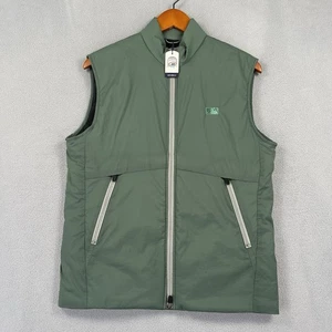 Johnnie O Vest Men's Small Olive Green MLB Logo Full Zip Puffer Golf Jacket NWT - Picture 1 of 12