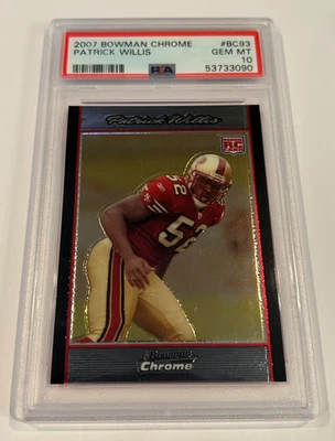 2007 Bowman Chrome Patrick Willis #BC93 - PSA 10 GEM MINT - 49ers Rookie Card - Image 1 of 2