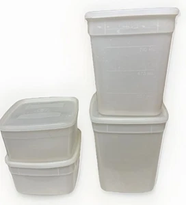 VTG Lot (4) Mobil Oil Corporation Hefty 1981 Freezer Box 2 Sz Storage Containers - Picture 1 of 13