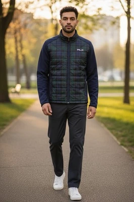 Chaqueta de Lana RLX Ralph Lauren Híbrida Cuello Simulado Cremallera Completa Fresca Para Hombre Mediana Foto 1 de 4