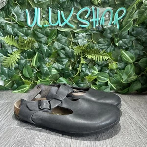 Birkenstock Paris Bonn Oiled Black Women 11 42 Slingback Clogs Mary Jane - Picture 1 of 10