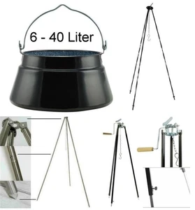 Neu 6 - 40L Ungarischer Fischkessel Emaille Feuertopf Gulaschkessel Kessel - Bild 1 von 27