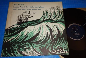 Robert Mann/Leonid Hambro BARTOK Violin Sonata No.1 - Bartok Records BR 922 - Picture 1 of 2