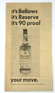 Vintage 1965 Print Ad Bellows Reserve Blended Whiskey Liquor Your Move - Bild 1 von 1