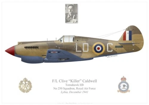 Print P-40 Tomahawk, F/L "Killer" Caldwell, No 250 Squadron RAF (par G. Marie)