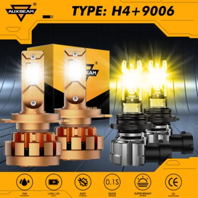 For Mitsubishi Montero 2001-2006 Canbus LED Headlight Hi/Lo+Fog Light Yellow 4x - Imagem 1 de 4