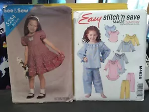 Vestido campesino para niñas en capas y pijamas talla 2 3 4 McCalls 4636 y ver y coser 5254 - Imagen 1 de 4