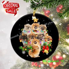 Pekingese Christmas Tree Lights Funny Dog Chrismas Ornament