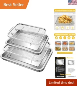 Air Fryer Basket for Oven 2 Set Stainless Steel, Air Fryer Accessories Oven R... - Picture 1 of 8