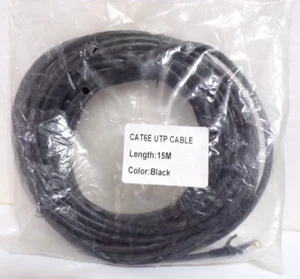 NEW CAT6E UTP CABLE 50 ft Black Patch Cord Network Cable Ethernet LAN RJ45 - Picture 1 of 2