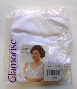 NEW Glamorise Women's MagicLift Wireless Full Figure White Lace Bra size 48H - Picture 1 of 5