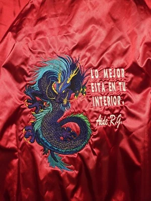 Vtg Augusta Sportswear Satin Jacket Embroidered Dragon - Image 1 of 4