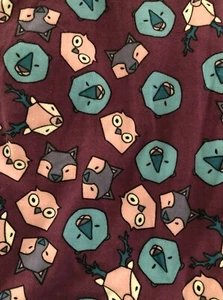 Lularoe OS Leggings Forest Woodland Animals Owl, Fox, Bear, Deer NW/OT - Picture 1 of 3