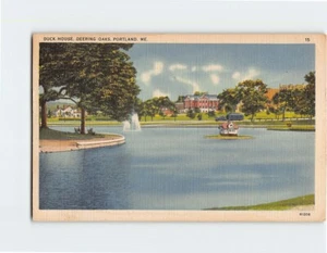 Postcard Duck House Deering Oaks Portland Maine USA - Picture 1 of 2