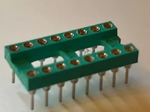 AUGAT 16 WAY PREMIUM GOLD PLATED TURNED PIN DIL IC SOCKET (x1) fba39.17 - Picture 1 of 3