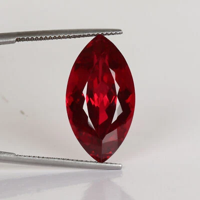 Red Ruby Lab-Created Marquise Cut 21. Carat Loose Gemstone For Jewelry Making - Image 1 of 4