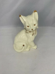 cat figurine formalities baum bros white gold kitty kitten figure 24kt ceramic - Picture 1 of 7
