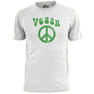 Mens Vegan Peace CND T Shirt Animal Rights Equality - Picture 1 of 2