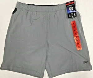 SPEEDO Monument Gray Blue Tech Volley Shorts NWT MENS Size LARGE - Picture 1 of 2