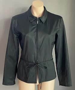 RAAM Black Jacket Size M Zip Font Long Sleeves Tie At Waist Water Repellant - Picture 1 of 9