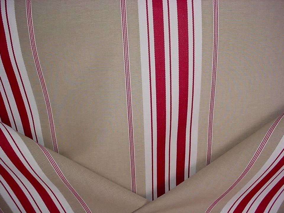 Brunschwig and Fils BF10447 Sherbourne Stripe Red Striped Upholstery Fabric - Image 1 of 4