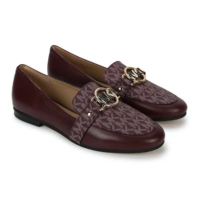 Michael Kors Rory Women's Leather And Logo Loafer - Merlot(PV22F) Size: US 6.5 - Image 1 of 4