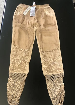 My Pretty Angel Womens Boho Hippie Lace Hem Skinny Pull-on Pants size S / Small - Image 1 of 4