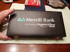 Merrill Bank Travel Game Carrying Case w/Checkers, Backgammon, Dominoes & chess