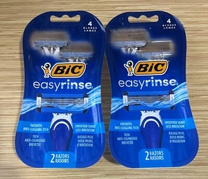 BIC EasyRinse Anti-Clogging 4 Bladed Razors (2ct per pack) 2 Packs 4 Razor Total - Picture 1 of 1