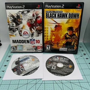 PS2 PlayStation 2 Lot of 4 Madden 10, MLB 09, MLB 06 the Show, Black Hawk Down - Picture 1 of 7
