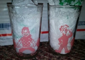 VTG.1953 HOWDY DOODY PINK JELLY GLASSES / HOWDY DOODY, CLARABELL, DILLY DALLY - Picture 1 of 5
