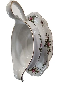 Johann Haviland Moss Rose Traditions Fine China 9" Gravy Boat w/ 10" Underplate