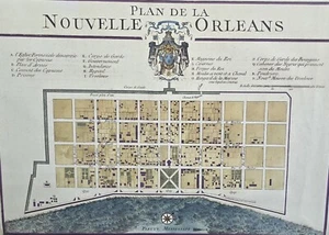 1764 City Plan Map (Print) Of New Orleans, LA / Col. Amer. History (27in X 20in) - Picture 1 of 6