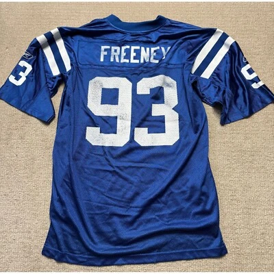 Camiseta de fútbol americano Reebok NFL Colts Freeney 93 manga corta azul L/G Foto 1 de 3