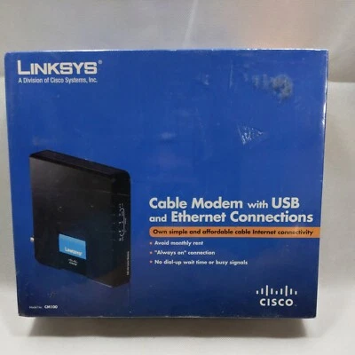 New Sealed Linksys Cable Modem with USB and Ethernet Connections CM100 - Image 1 of 2