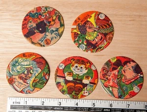 5 Vintage Tiger Oni Samurai Menko Karte POGS Japan [SELTEN]  - Bild 1 von 1