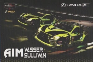 2019 AIM Vasser Sullivan Lexus RC F GT3 GTD IMSA WTSC postcard - Picture 1 of 2