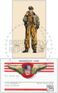 STEVE CANYON'S AIRACERS MEMBERSHIP CARD - VINTAGE REPRINT - Picture 1 of 1