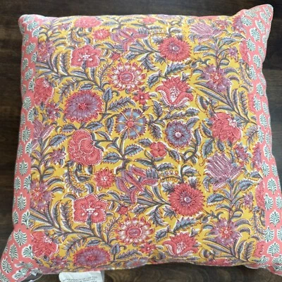 ALMOHADA REVERSIBLE INTERIOR/EXTERIOR ESTAMPADO BLOQUE SAI GRANERO CERÁMICA FLORAL 18" SQ Foto 1 de 4