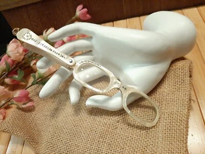 Gafas Lorgnette de Lectura Ópera Plegable Nácar De Colección Estrás Madreperla Foto 1 de 4