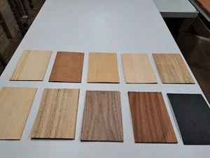 Wood Veneer Sample Pack - 10 PIECES 220mm x 150mm - for marquetry - Pack 244 - Picture 1 of 12